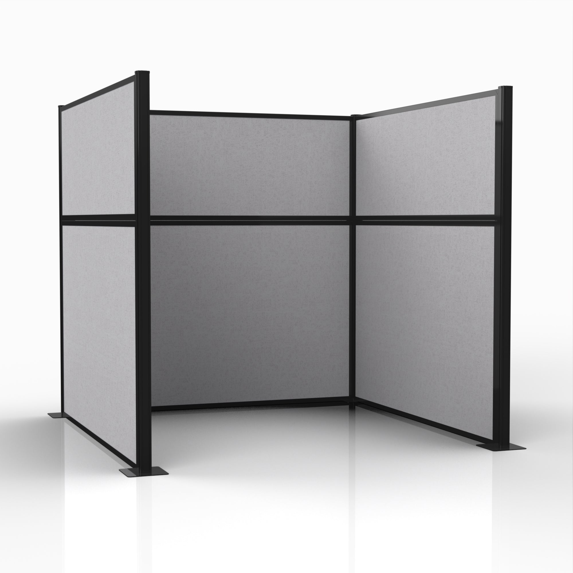 Officeflex Single (U-Shape) 6x6 Gray Smoke  Black Frame
