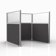 Officeflex Single (U-Shape) 6x6 Stone with Fluted Poly Window Silver Frame