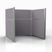 Officeflex Single (U-Shape) 6x6 Select Gray Silver Frame