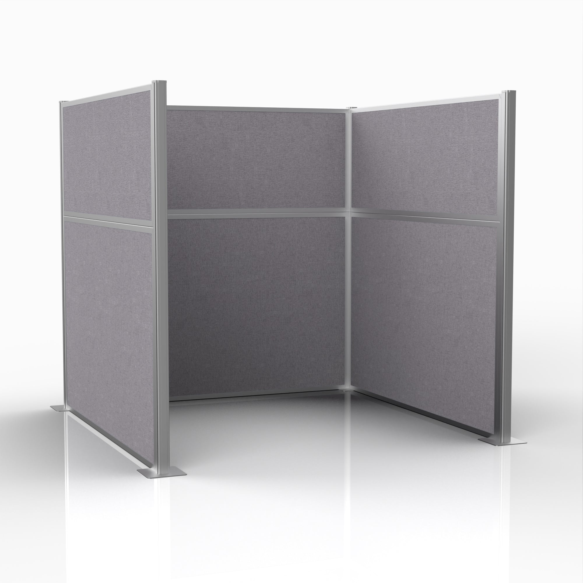 Officeflex Single (U-Shape) 6x6 Select Gray Silver Frame