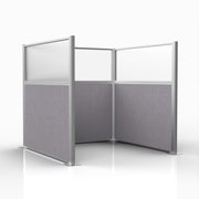 Officeflex Single (U-Shape) 6x6 Select Gray with Fluted Poly Window Silver Frame