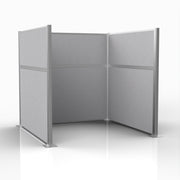 Officeflex Single (U-Shape) 6x6 Gray Smoke Silver Frame
