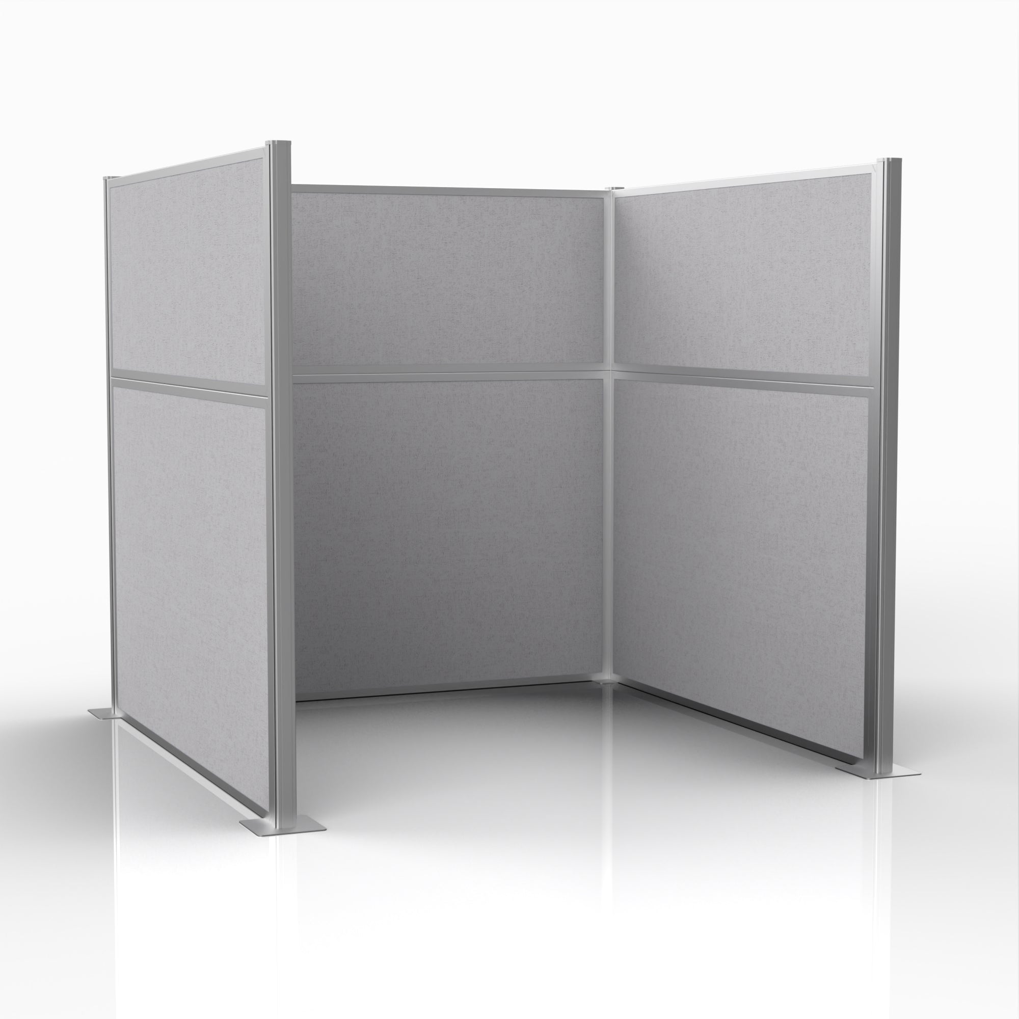 Officeflex Single (U-Shape) 6x6 Gray Smoke Silver Frame