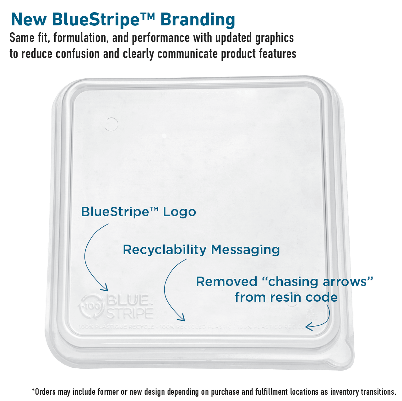 WorldView™ 100% Post-Consumer Recycled Content Lids, 9in Shallow, Fits 9in Square Molded Fiber Containers - Case of 200