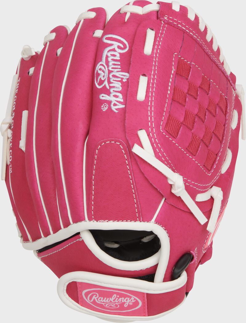 Rawlings Sure Catch Youth Series 10-Inch Softball Glove - Right Hand Thrower - Pink/White