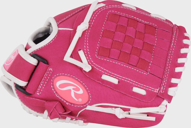 Rawlings Sure Catch Youth Series 10-Inch Softball Glove - Right Hand Thrower - Pink/White