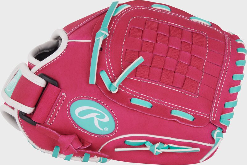 Rawlings Sure Catch Youth Series 10.5-Inch Softball Glove - Right Hand Thrower - Pink/Mint