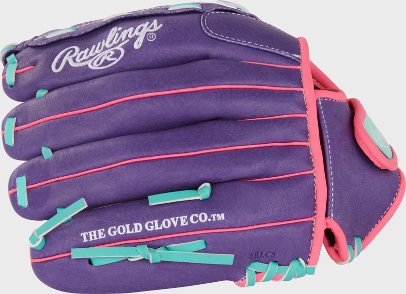 Rawlings Sure Catch Youth Series 11.5-Inch Softball Glove - Right Hand Thrower - Purple/Pink/Mint