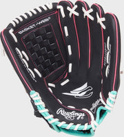 Rawlings Sure Catch Youth Series 12.5-Inch Softball Glove - Right Hand Thrower - Black/Mint/Pink