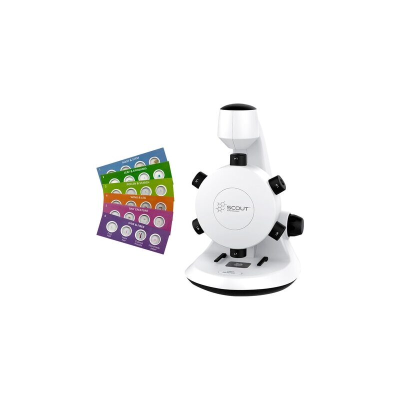 Scout™ Digital Microscope - STEM Microscope with Six Magnification Lenses and Slides
