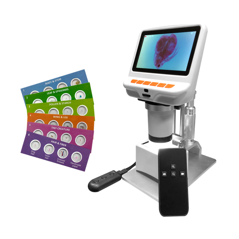ScoutPro™ Microscope with 4” Built-In Monitor and Specimen Slides