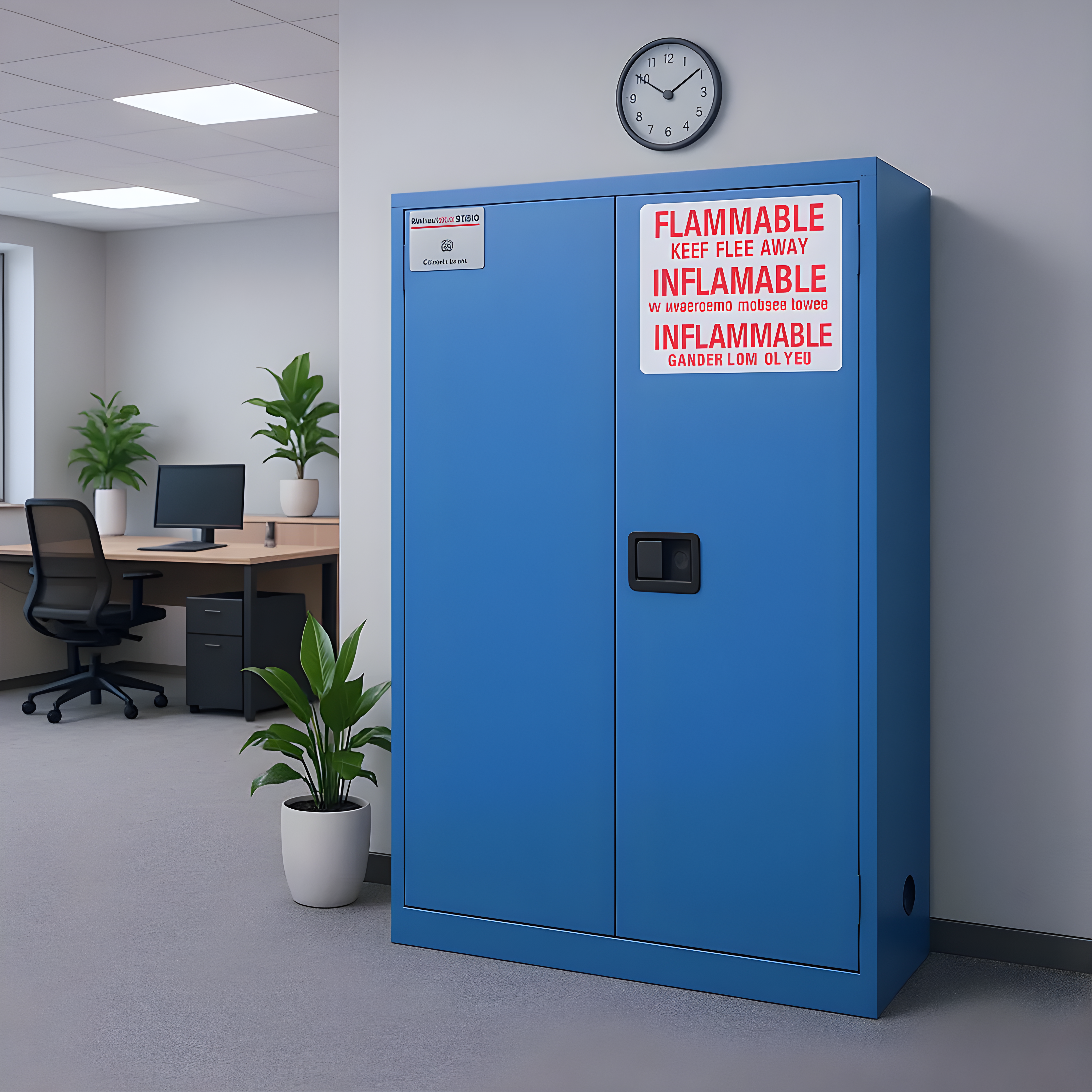 Flammable Safety Cabinet with Manual Closing Doors (Blue)