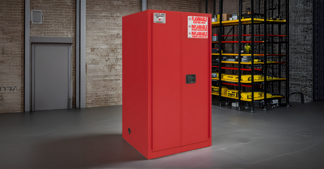 Flammable Safety Cabinet with Manual Closing Doors (Red)