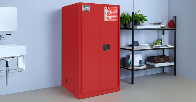 Flammable Safety Cabinet with Manual Closing Doors (Red)