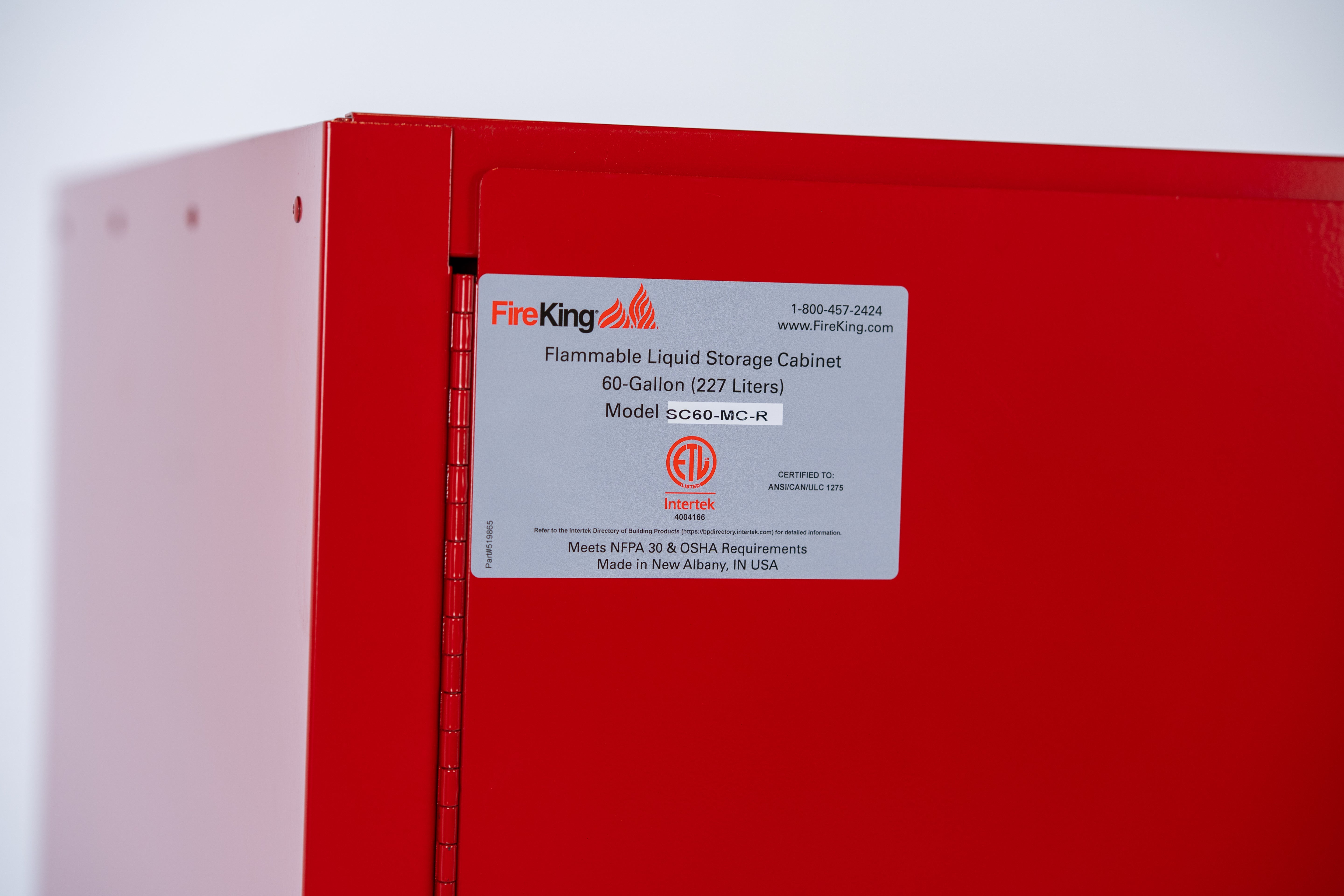 Flammable Safety Cabinet with auto-close doors (Red)