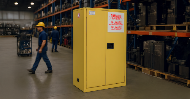 Flammable Safety Cabinet with Manual Closing Doors (Yellow)