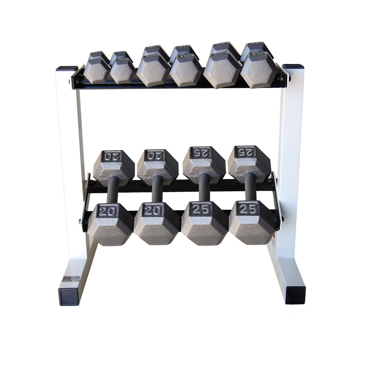 CAP Gray Cast Iron Hex Dumbbell Set with Rack, 150 lb