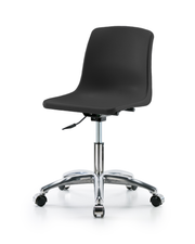 Polypropylene Shell Chair Chrome - Desk Height with Casters in Black