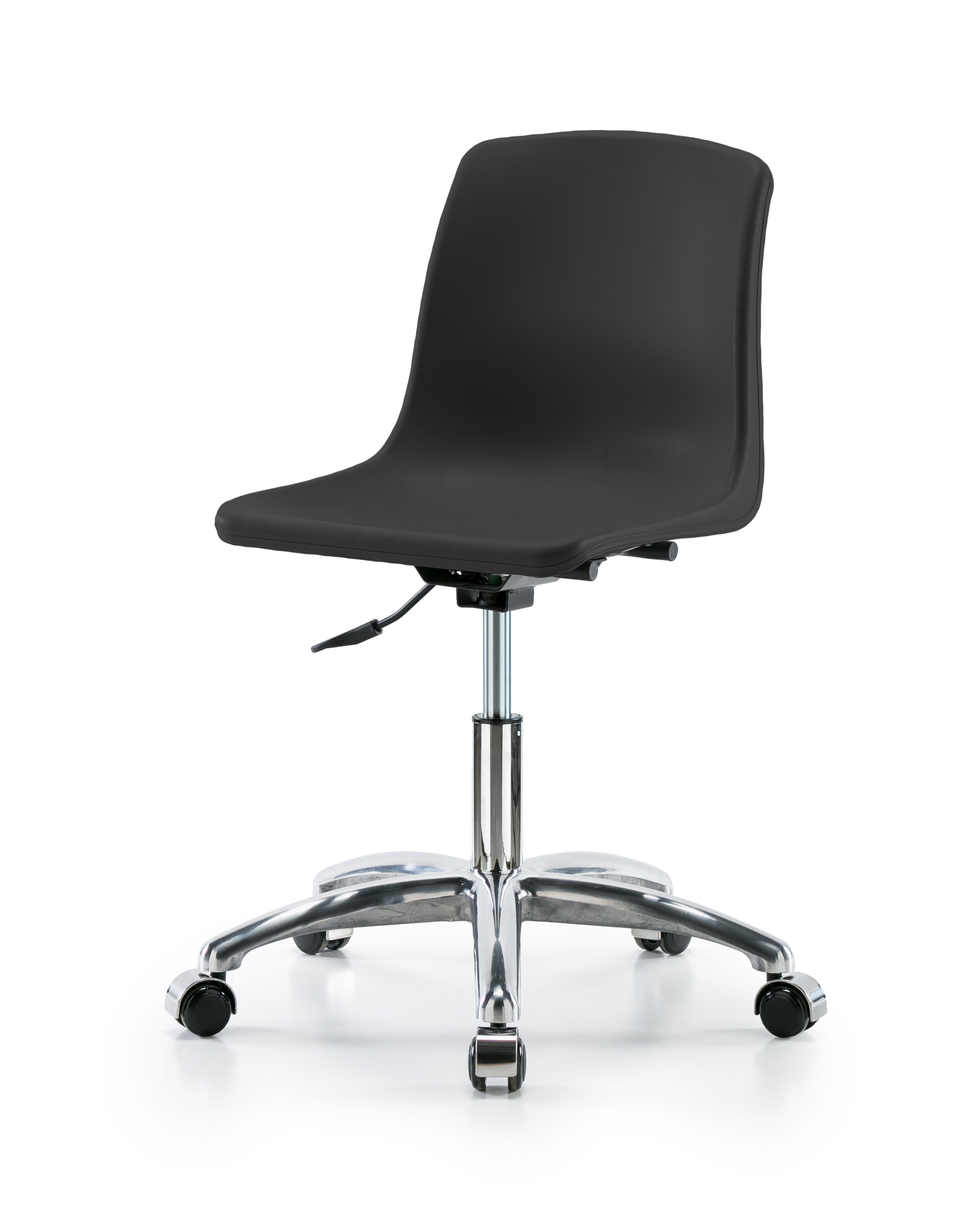 Polypropylene Shell Chair Chrome - Desk Height with Casters in Black