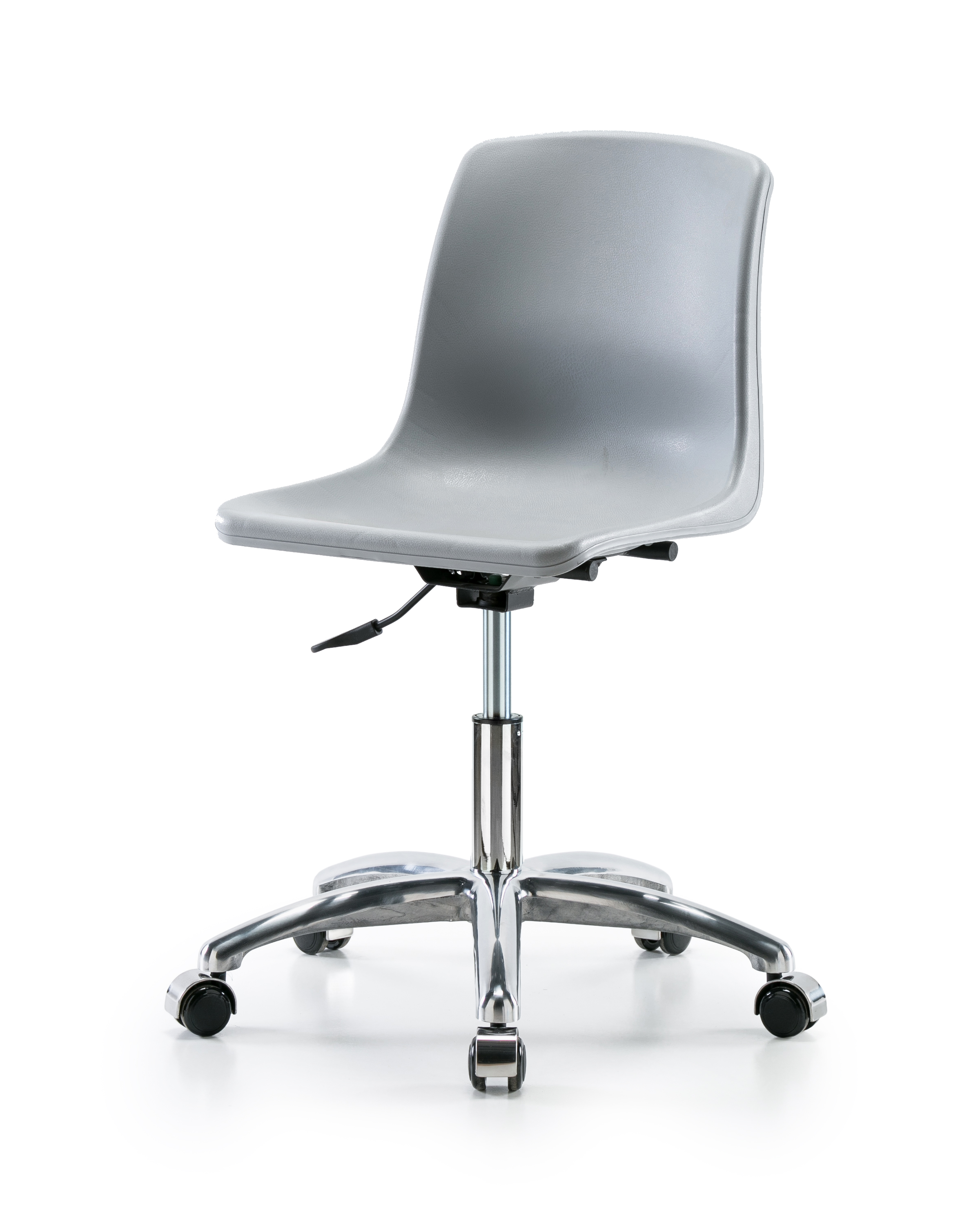 Polypropylene Shell Chair Chrome - Desk Height with Casters in Gray