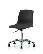 Polypropylene Shell Chair Chrome - Desk Height with Stationary Glides in Black