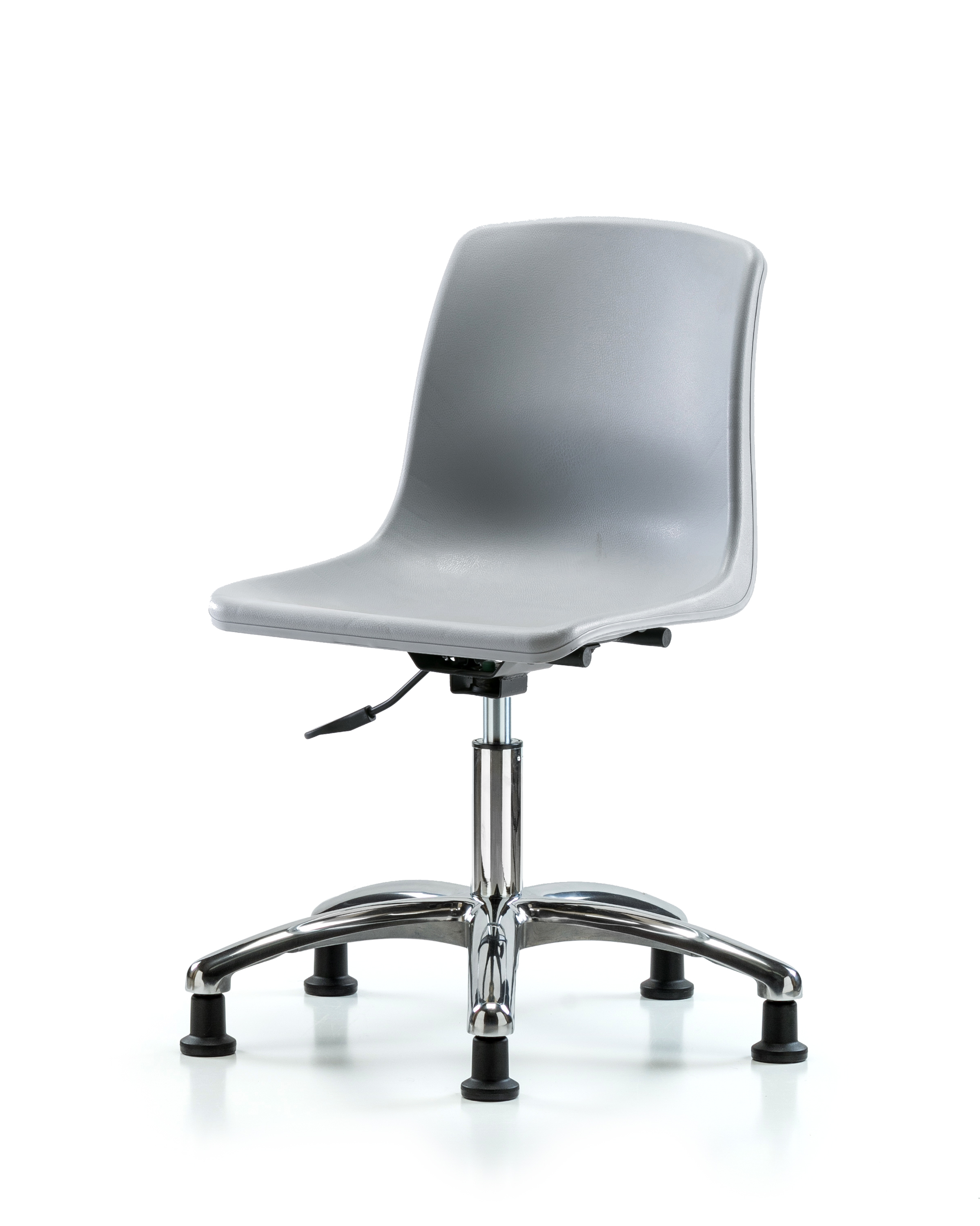 Polypropylene Shell Chair Chrome - Desk Height with Stationary Glides in Gray