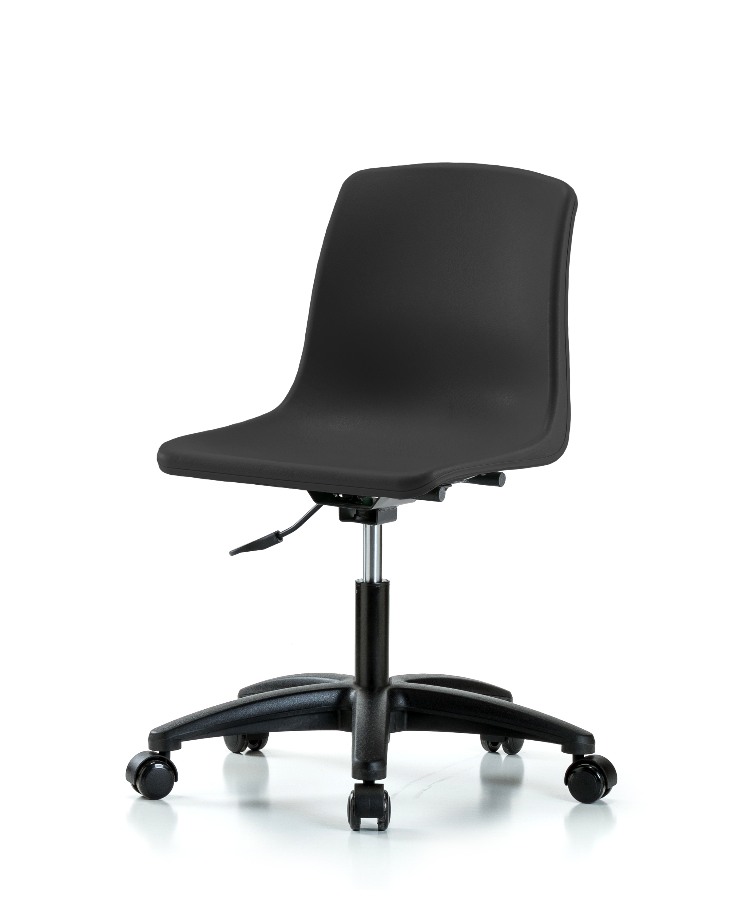 Polypropylene Shell Chair - Desk Height with Casters in Black