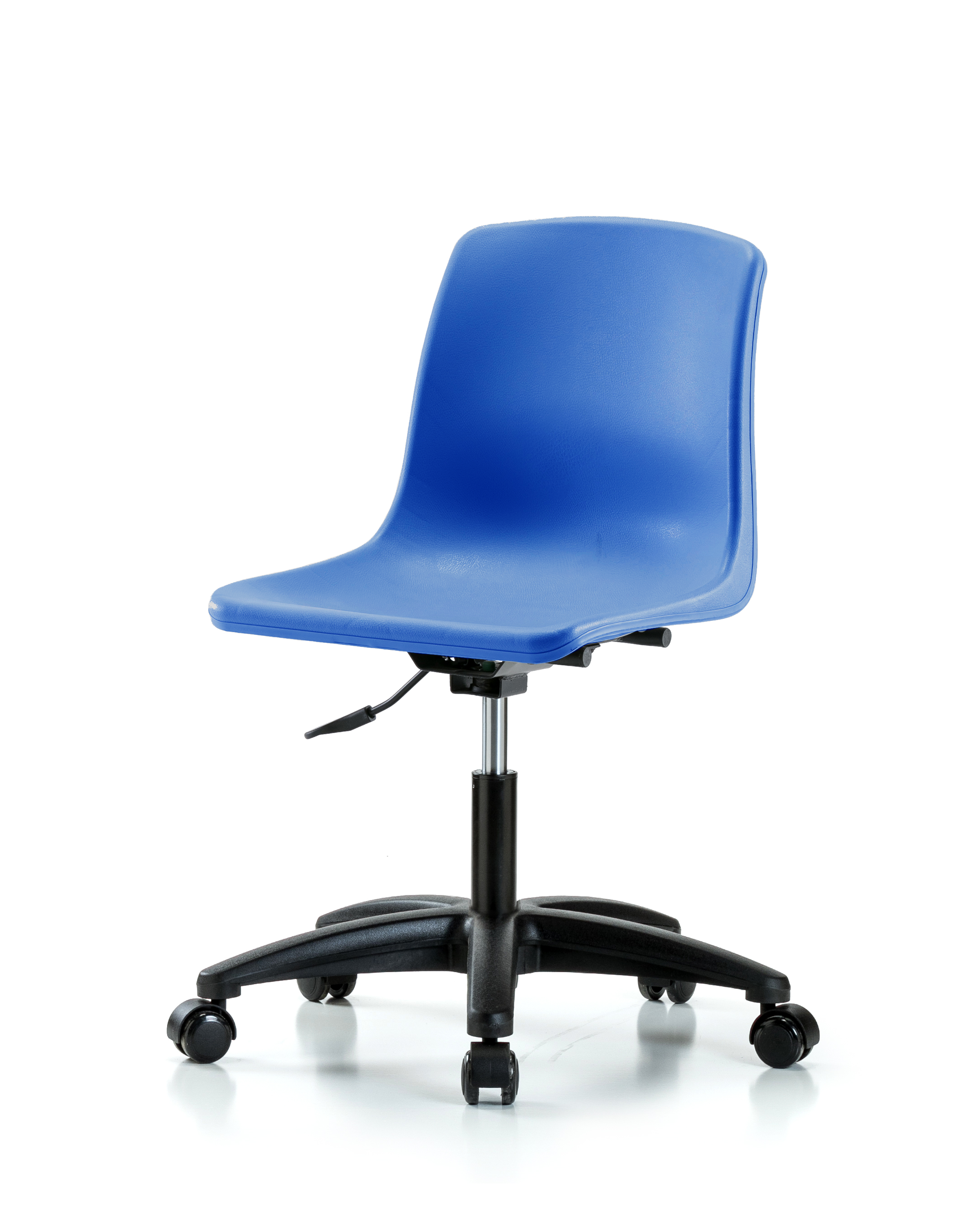Polypropylene Shell Chair - Desk Height with Casters in Blue