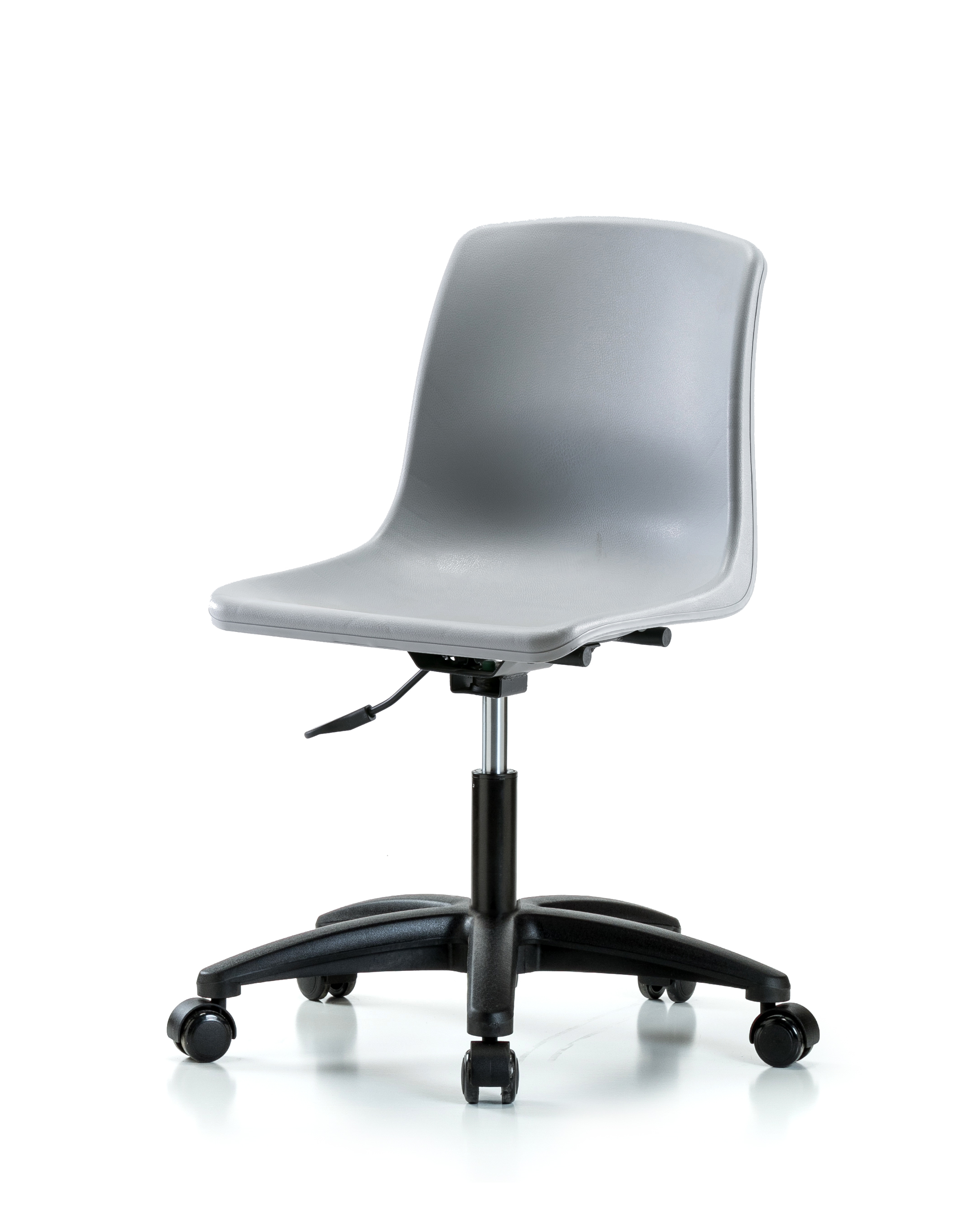 Polypropylene Shell Chair - Desk Height with Casters in Gray