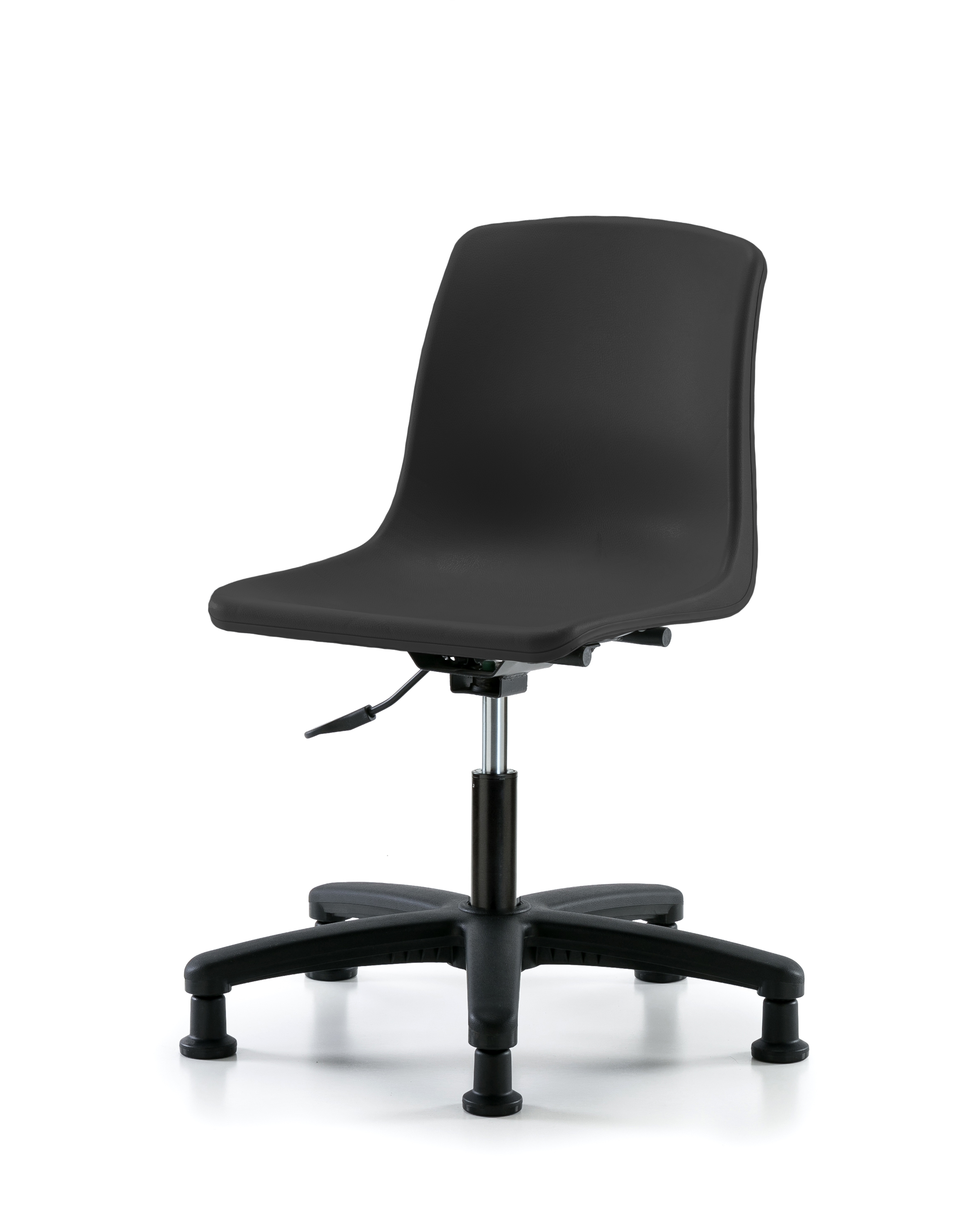 Polypropylene Shell Chair - Desk Height with Stationary Glides in Black