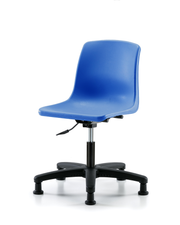 Polypropylene Shell Chair - Desk Height with Stationary Glides in Blue