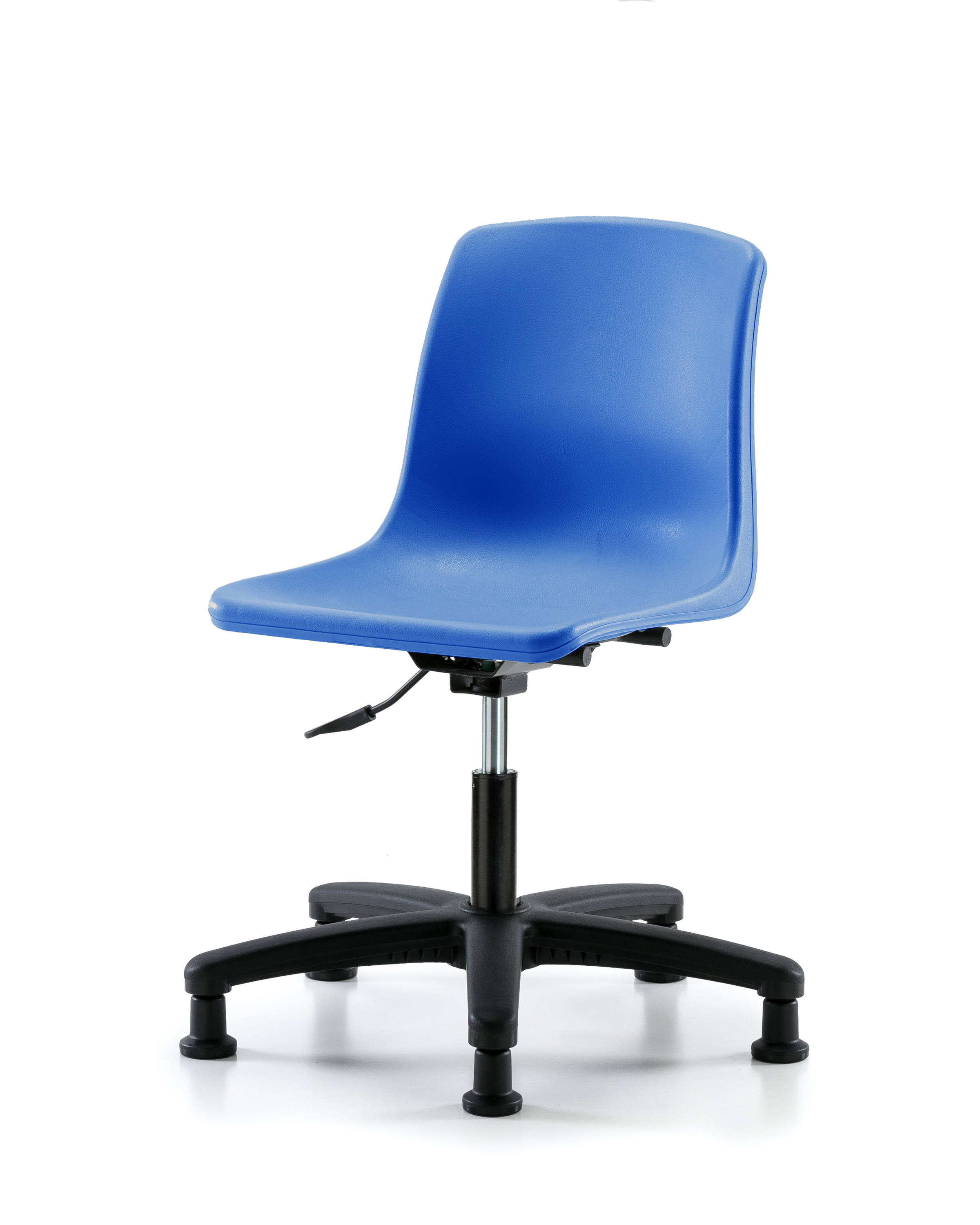Polypropylene Shell Chair - Desk Height with Stationary Glides in Blue