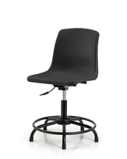 Polypropylene Shell Chair - Desk Height with Round Tube Base & Stationary Glides in Black