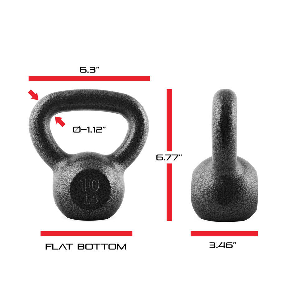 CAP 10 lb Hammertone Cast Iron Kettlebell, Black