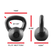 CAP 30 lb Hammertone Cast Iron Kettlebell, Black