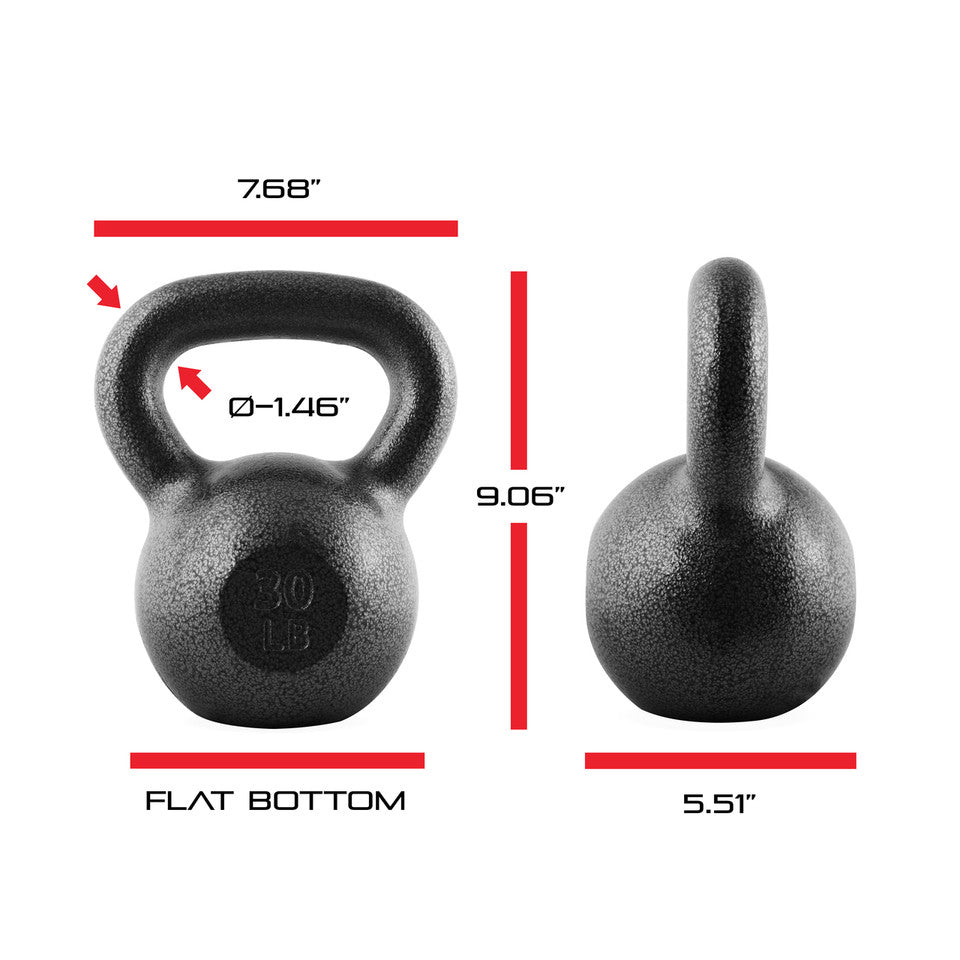 CAP 30 lb Hammertone Cast Iron Kettlebell, Black
