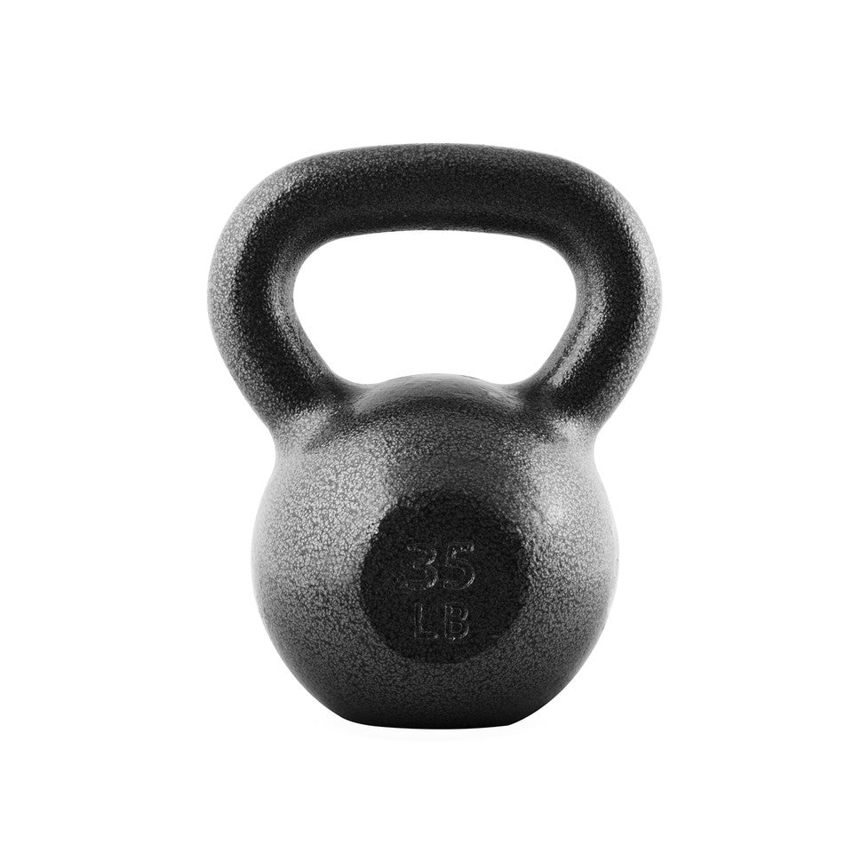 CAP 35 lb Hammertone Cast Iron Kettlebell, Black