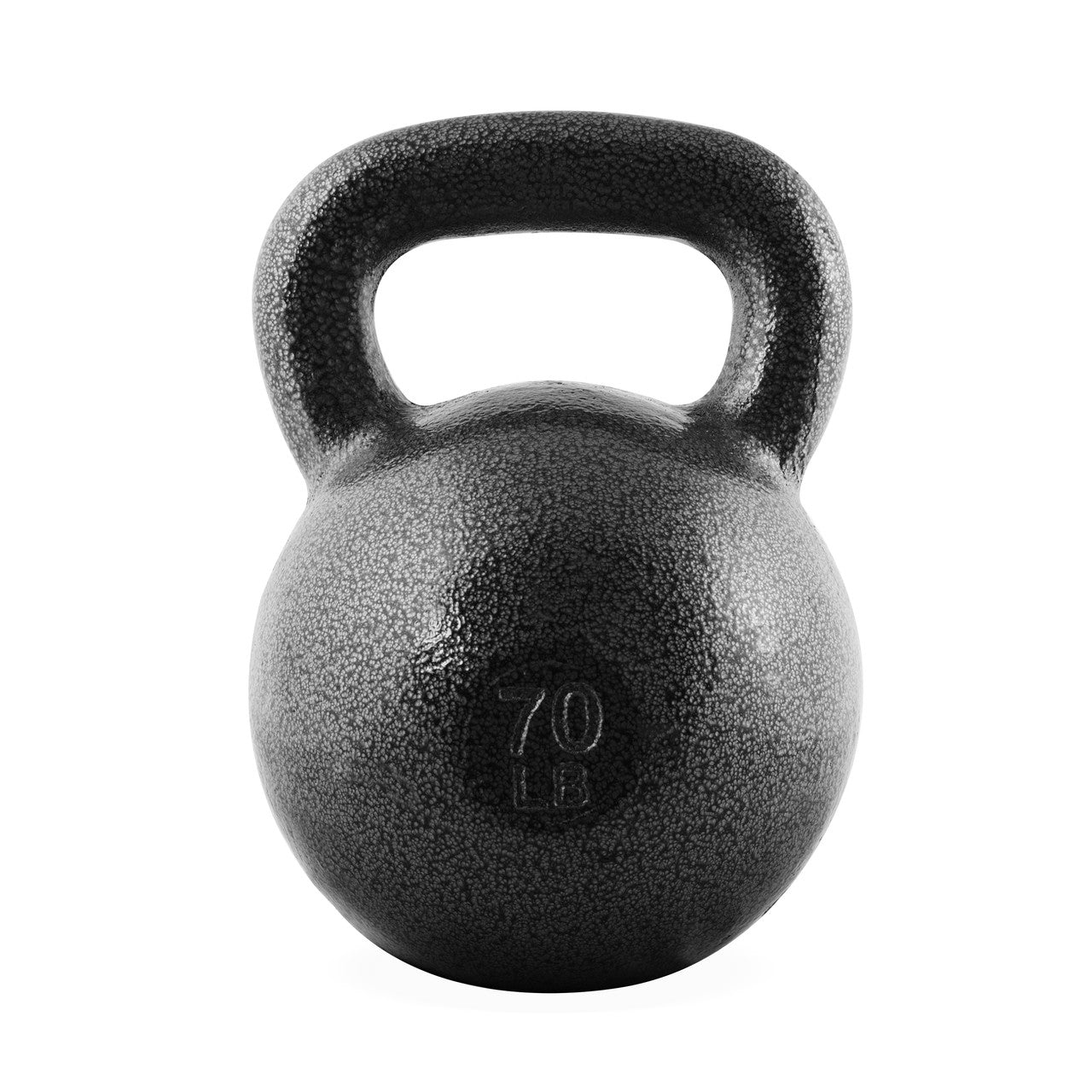 CAP 70 lb Hammertone Cast Iron Kettlebell, Black