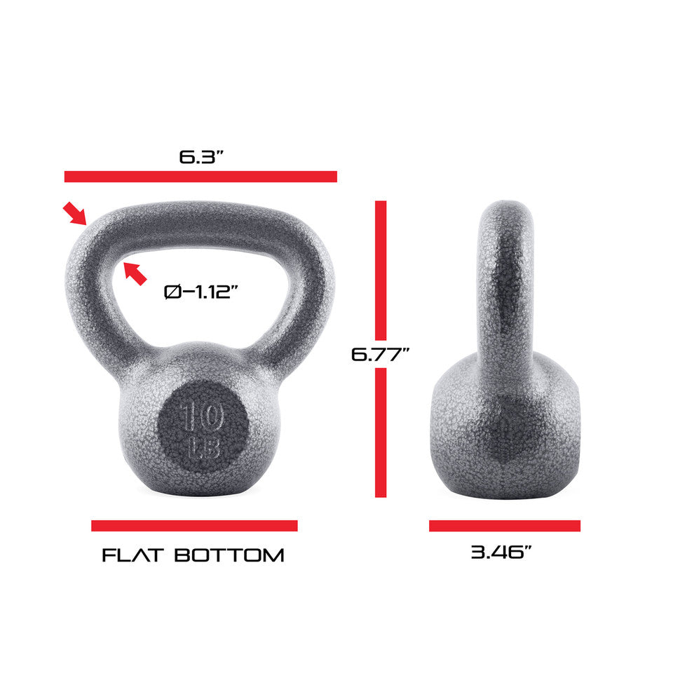 CAP 10 lb Hammertone Cast Iron Kettlebell, Gray