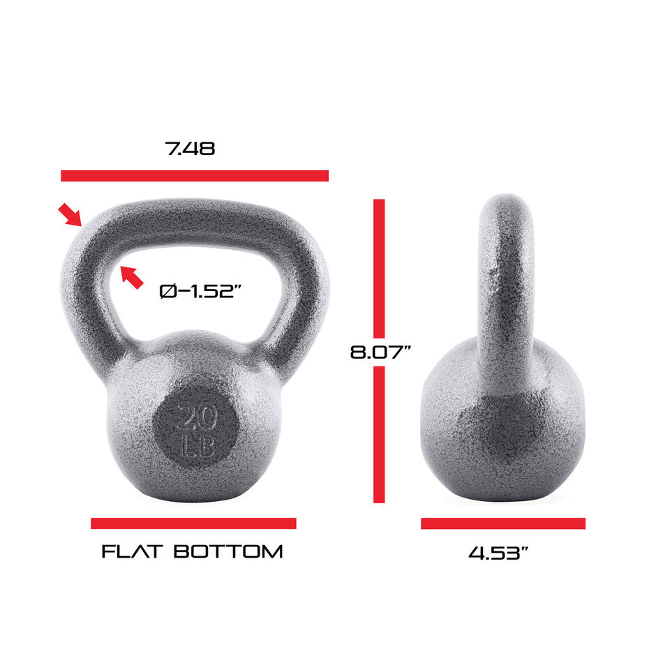 CAP 20 lb Hammertone Cast Iron Kettlebell, Gray