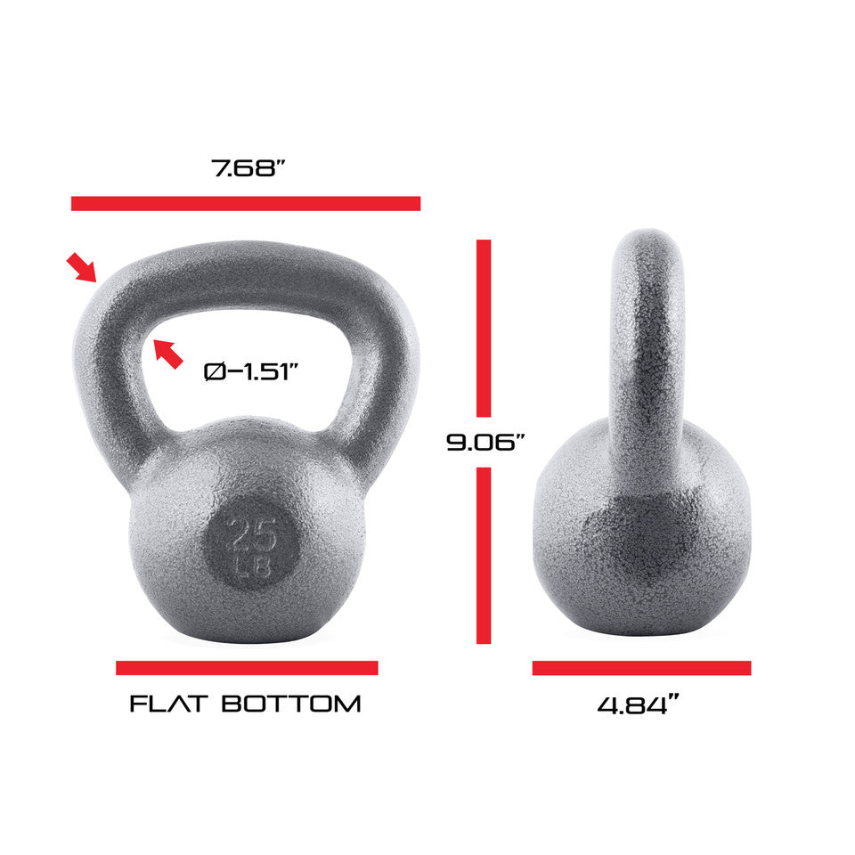 CAP 25 lb Hammertone Cast Iron Kettlebell, Gray
