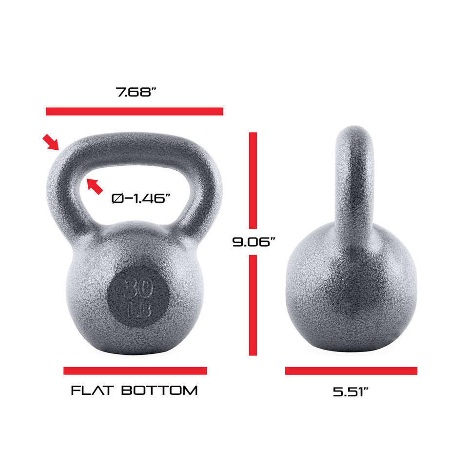 CAP 30 lb Hammertone Cast Iron Kettlebell, Gray