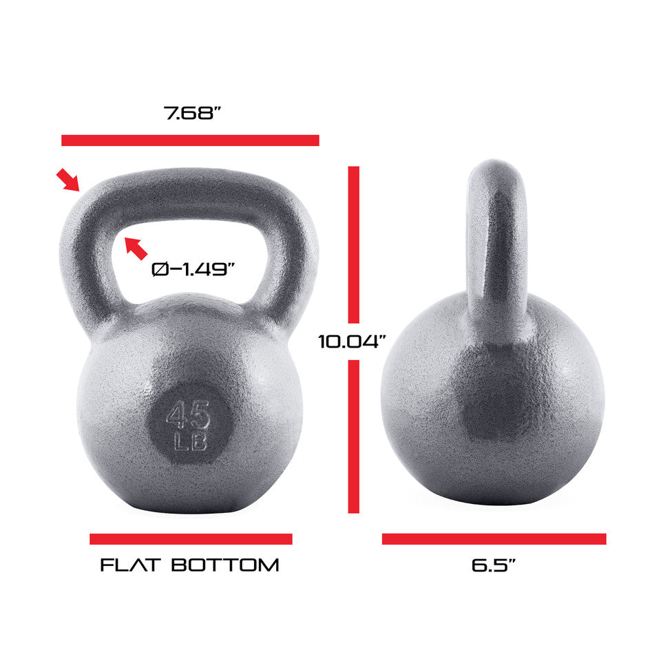 CAP 45 lb Hammertone Cast Iron Kettlebell, Gray