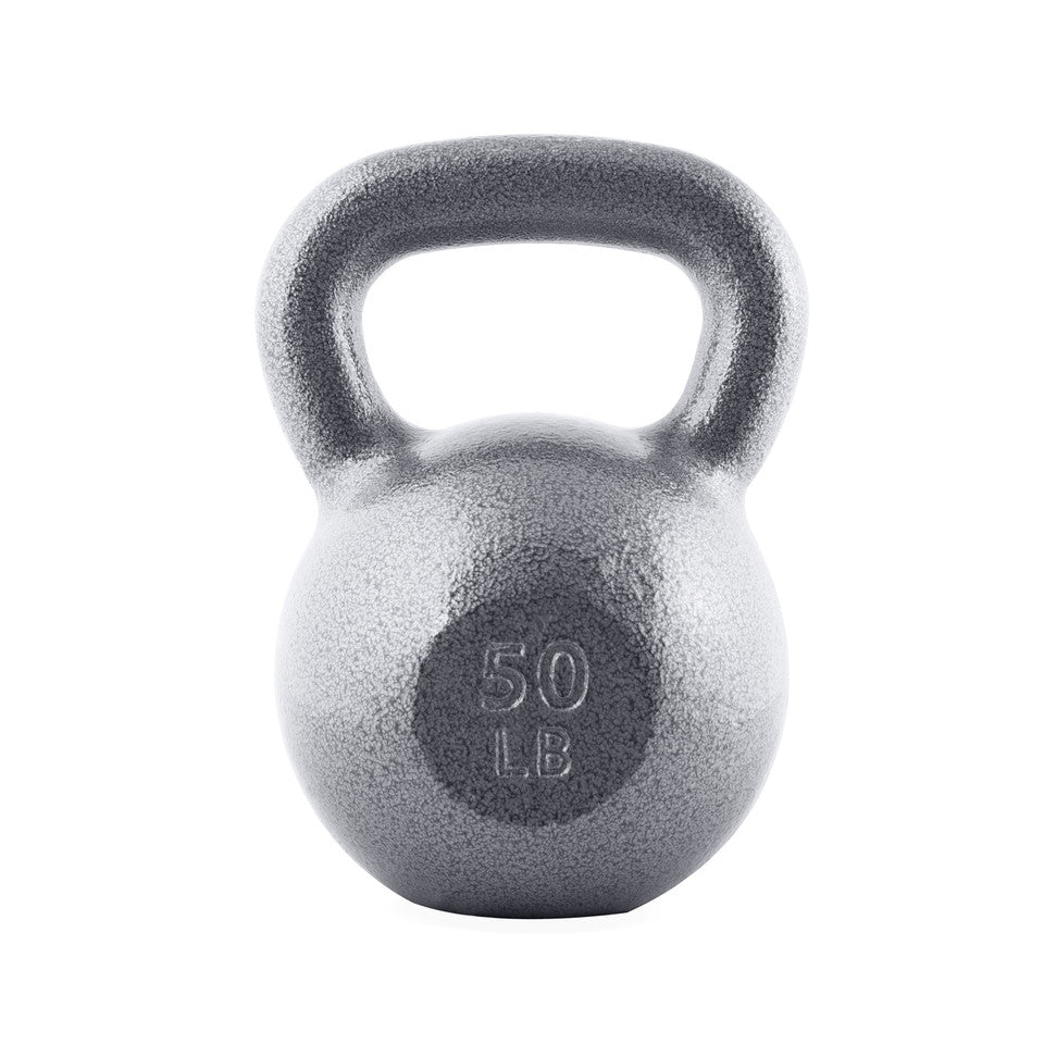 CAP 50 lb Hammertone Cast Iron Kettlebell, Gray