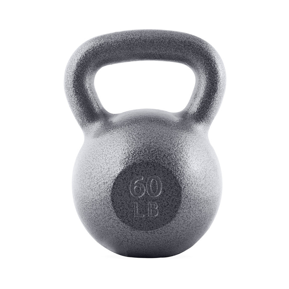 CAP 60 lb Hammertone Cast Iron Kettlebell, Gray