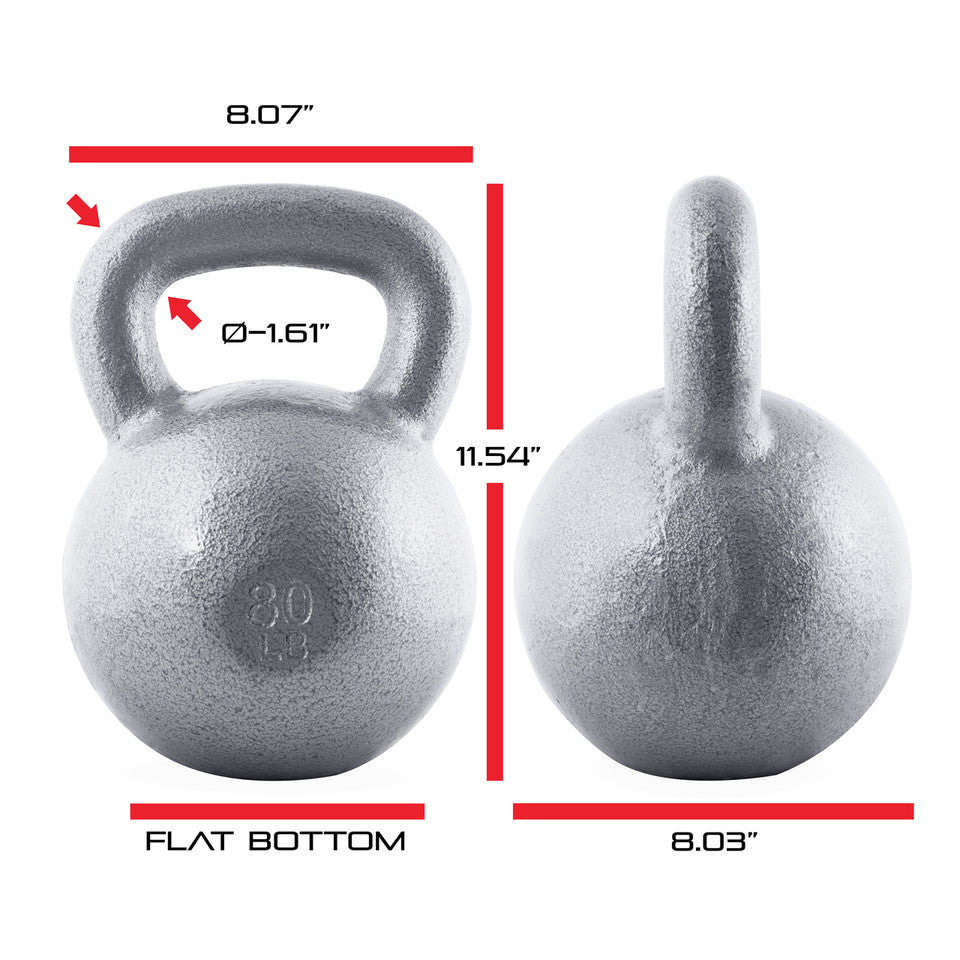 CAP 80 lb Hammertone Cast Iron Kettlebell, Gray