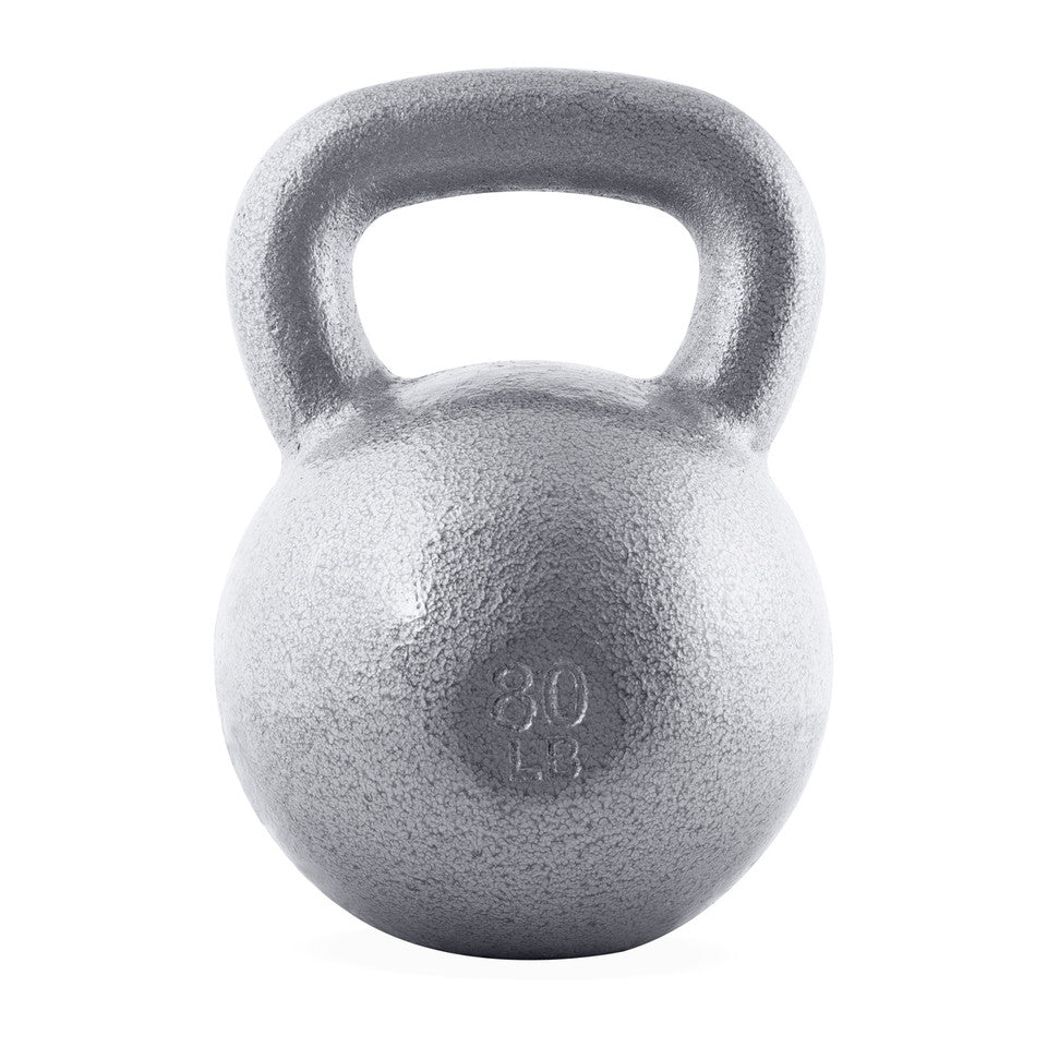 CAP 80 lb Hammertone Cast Iron Kettlebell, Gray