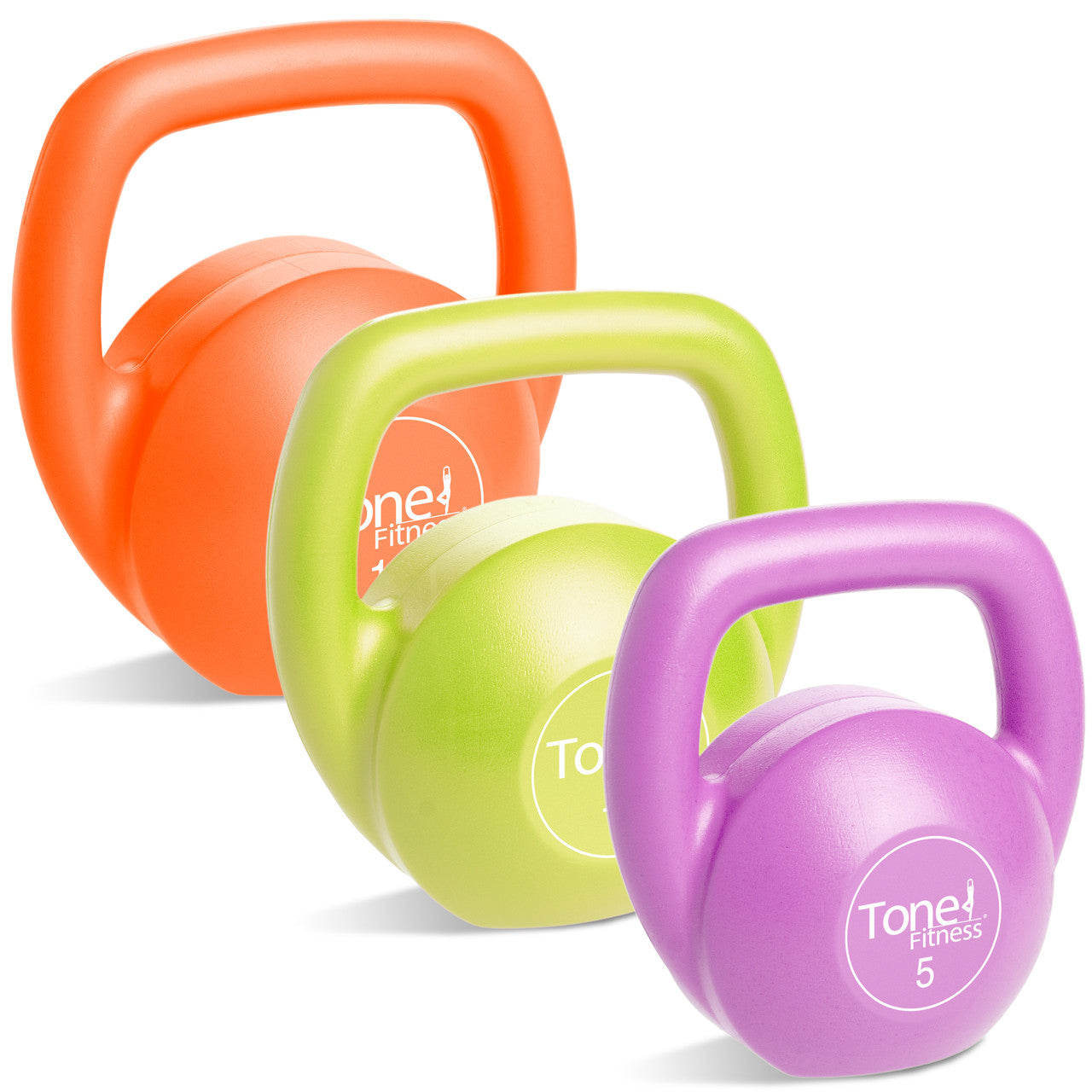 Tone Fitness PVC Coated Cement Kettlebell Set, 30 lb