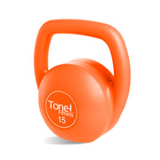 Tone Fitness 15 lb PVC Coated Cement Kettlebell - Orange