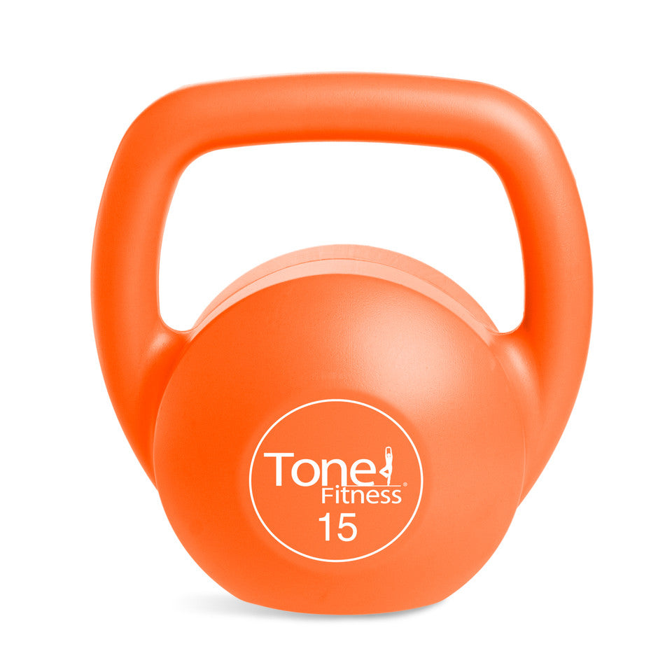 Tone Fitness PVC Coated Cement Kettlebell Set, 30 lb